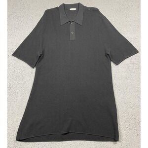 Sandro Polo Shirt Mens Large Gray Mesh Knit Breathable Viscose Short Sleeve